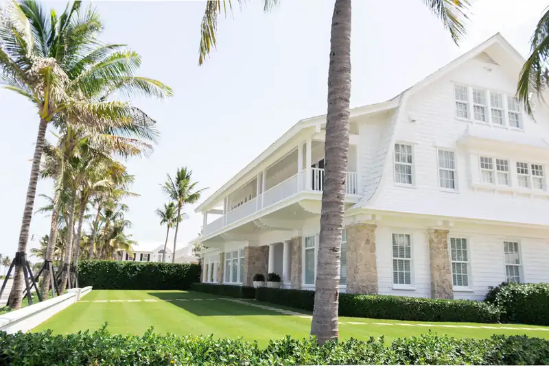 South Florida home with palm trees