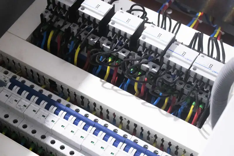 Wiring connected to a breaker panel